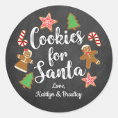 Cookies für den Weihnachtsmann Runder Aufkleber (Vorderseite)