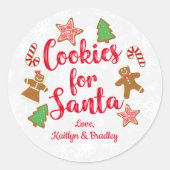 Cookies für den Weihnachtsmann Runder Aufkleber (Vorderseite)