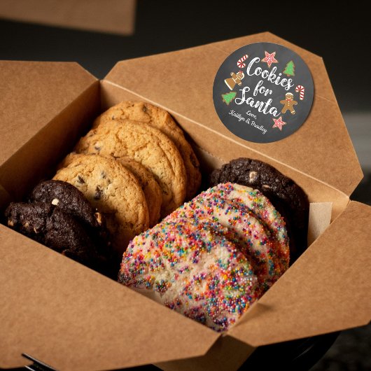 Cookies für den Weihnachtsmann Runder Aufkleber