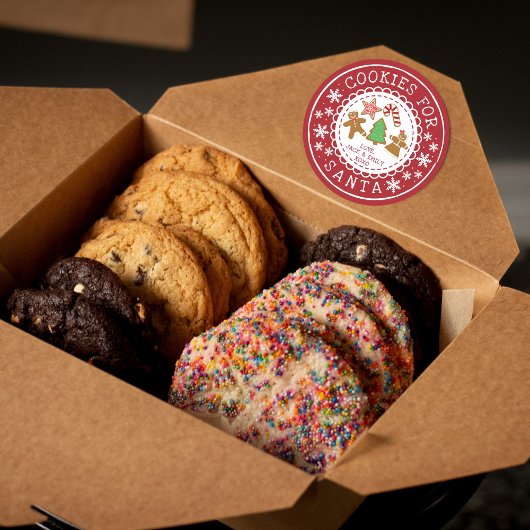 Cookies für den Weihnachtsmann Runder Aufkleber