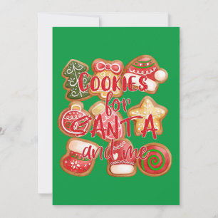 Cookies für den Weihnachtsmann und mich - Weihnach Feiertagskarte