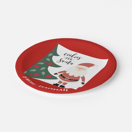 Cookies für die Weihnachtskids Name Pappteller (Schrägansicht)