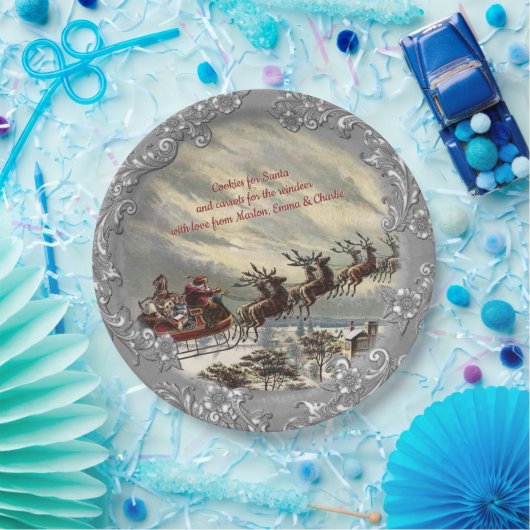 Cookies für Santa 🎅(benutzerdefinierbar) Pappteller (Party)