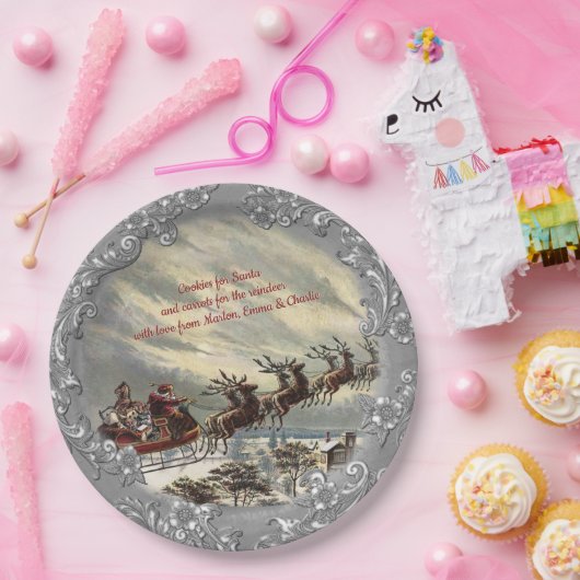 Cookies für Santa 🎅(benutzerdefinierbar) Pappteller (Party)