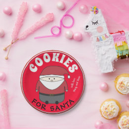 Cookies für Santa Plate Red Pappteller
