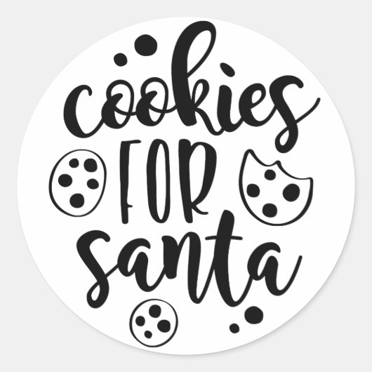 Cookies für Santa, Weihnachtsaufkleber Runder Aufkleber (Vorderseite)