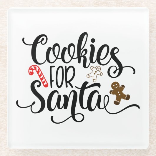Cookies für Weihnachten Glasuntersetzer (Vorderseite)