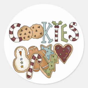 Cookies für Weihnachtsgeschenke und Geschenke Runder Aufkleber