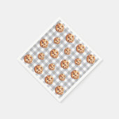 Cookies Gray Gingham Birthday Party Serviette (Ecke)