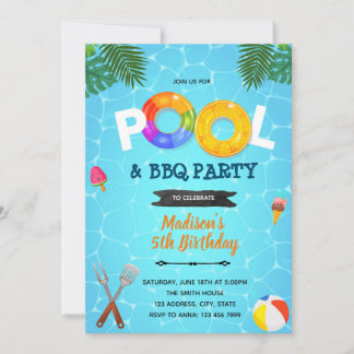 Cookies GRILLEN Pool Party Einladung