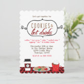 Cookies & Hot Drinks Feierlichkeiten Einladungen (Stehend Vorderseite)