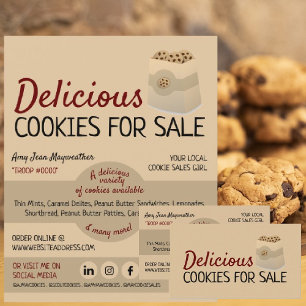 Cookies in Bag, Cookie Sales Fundraising-Karte Visitenkarte