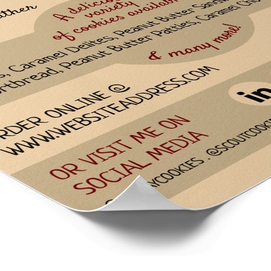 Cookies in Bag, Cookie Sales Fundraising Poster (Ecke)