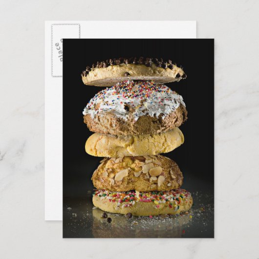 Cookies in einem Stapel Postkarte (Vorne/Hinten)