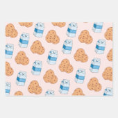 Cookies in Milk Blue White Pink Muster Geschenkpapier Set (Vorderseite 3)