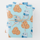 Cookies in Milk Blue White Pink Muster Geschenkpapier Set (Beispiel)