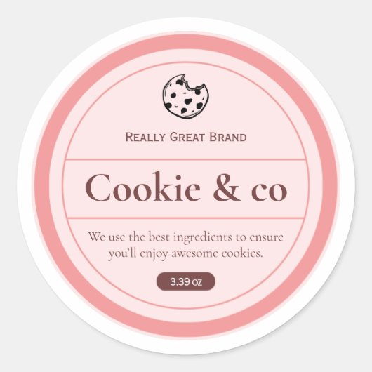 Cookies, Jogurt-Etiketten, Etiketten für Jars Runder Aufkleber (Vorderseite)