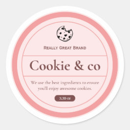 Cookies, Jogurt-Etiketten, Etiketten für Jars Runder Aufkleber