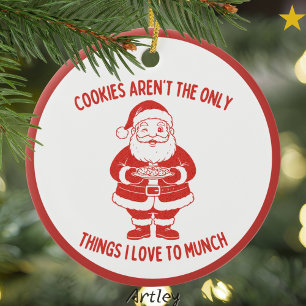 Cookies Joke Retro Style Naughty Weihnachten Keramik Ornament