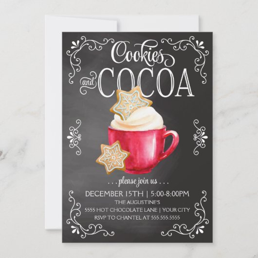 Cookies & Kakao - Hot Chocolate Einladung (Vorderseite)