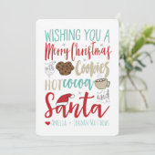 Cookies, Kakao und Weihnachtskarte Feiertagskarte (Stehend Vorderseite)