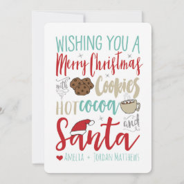 Cookies, Kakao und Weihnachtskarte Feiertagskarte