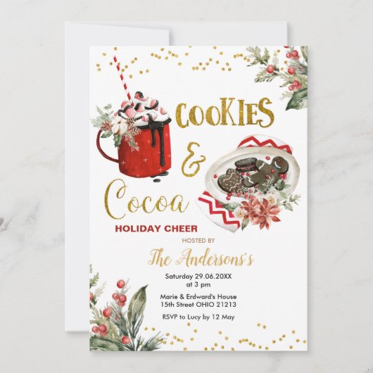 Cookies & Kakaoferien Party Einladung (Vorderseite)