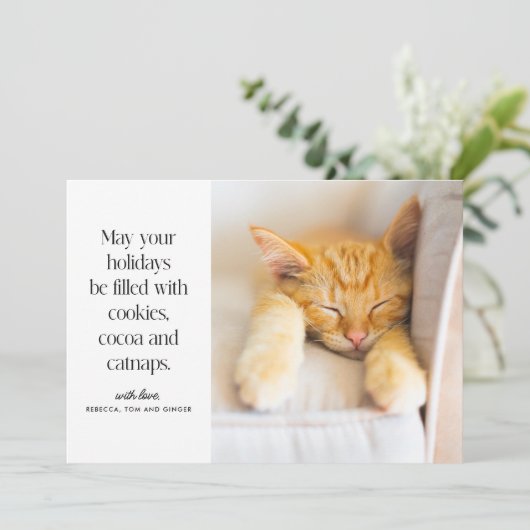 Cookies Kakaohalterung Haustiere Feiertagskarte (Stehend Vorderseite)