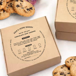 Cookies Law Label Hütte Bakery Packaging Gummistempel