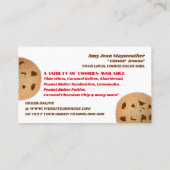 Cookies Logo, Cookie Sales Fundraising-Karte Visitenkarte (Rückseite)