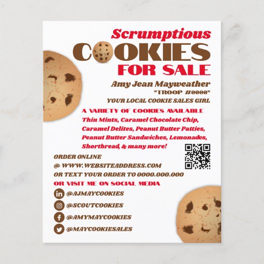 Cookies-Logo, Werbemittel für den Verkauf von Cook Flyer (Vorne)
