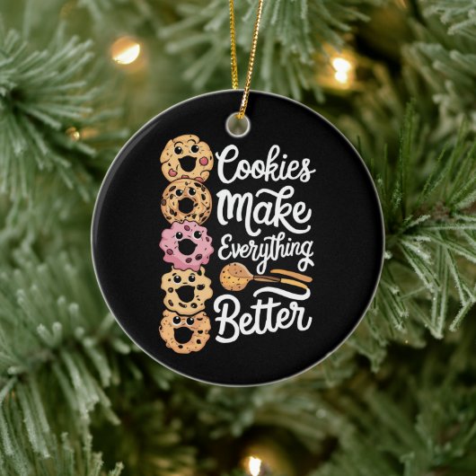 Cookies machen alles besser Weihnachten Keramik Ornament (Baum)
