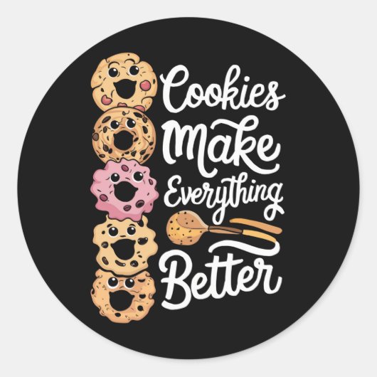 Cookies machen alles besser Weihnachten Runder Aufkleber (Vorderseite)
