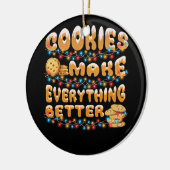 Cookies machen alles besser Weihnachtsgeschenk Keramik Ornament (Links)