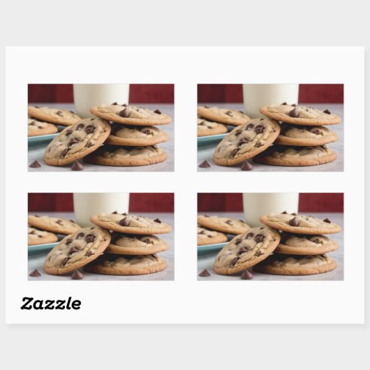Cookies & Milch Rechteckiger Aufkleber (Blatt)