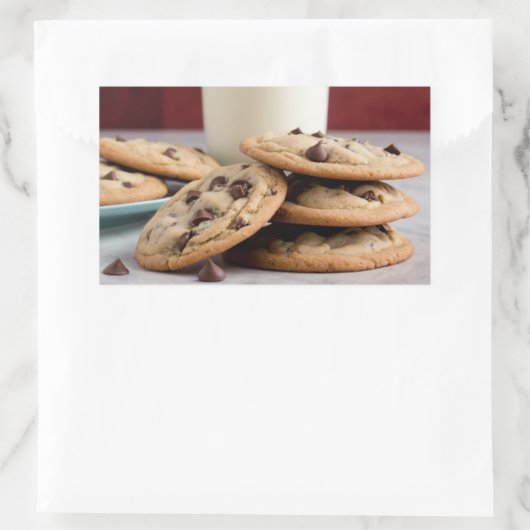 Cookies & Milch Rechteckiger Aufkleber (Tasche)