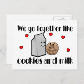 Cookies & Milchprodukte-Liebe Postkarte (Vorne/Hinten)