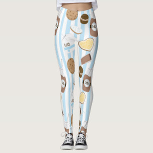 Cookies & Milk Blaues Streifenmuster Leggings