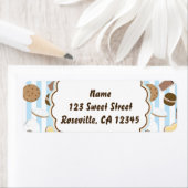 Cookies & Milk Blue Boys Party-Adressetikett (Insitu)