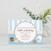 Cookies & Milk Blue Geburtstagsparty Einladungen (Stehend Vorderseite)