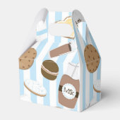 Cookies & Milk Blue Geburtstagsparty Gefälligkeits Geschenkschachtel (Rückseite)