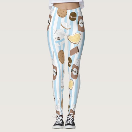 Cookies & Milk Blue Striping Muster Leggings (Vorderseite)