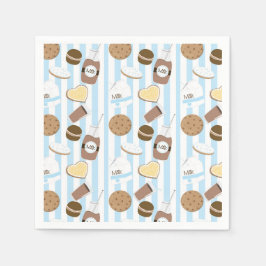 Cookies & Milk Boys Blue Birthday Party Napkins Serviette