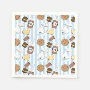 Cookies & Milk Boys Blue Birthday Party Napkins Serviette