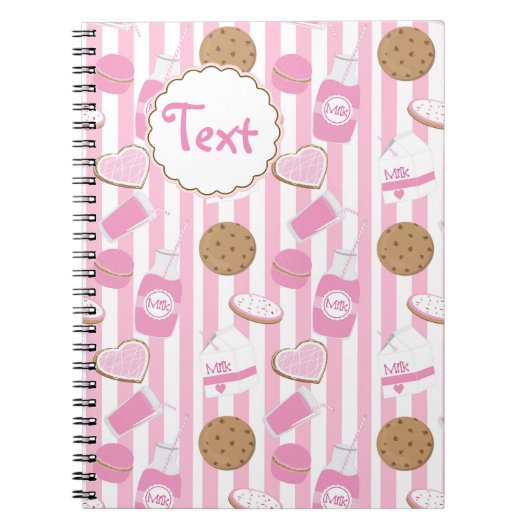 Cookies & Milk Girls Pink Bakery Notebook Journal Notizblock (Vorderseite)