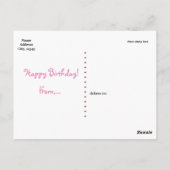 Cookies & Milk Pink Girls Geburtstag Postkarte (Rückseite)