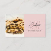 Cookies Monogram Logo Bakery Foto QR Pink Visitenkarte (Vorderseite)