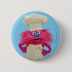 Cookie's Monster Food Truck   Gonger posiert Button
