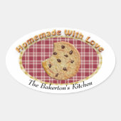 Cookies, selbst mit Liebe Ovaler Aufkleber (Vorderseite)