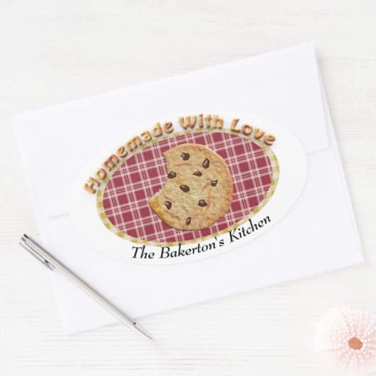 Cookies, selbst mit Liebe Ovaler Aufkleber (Umschlag)